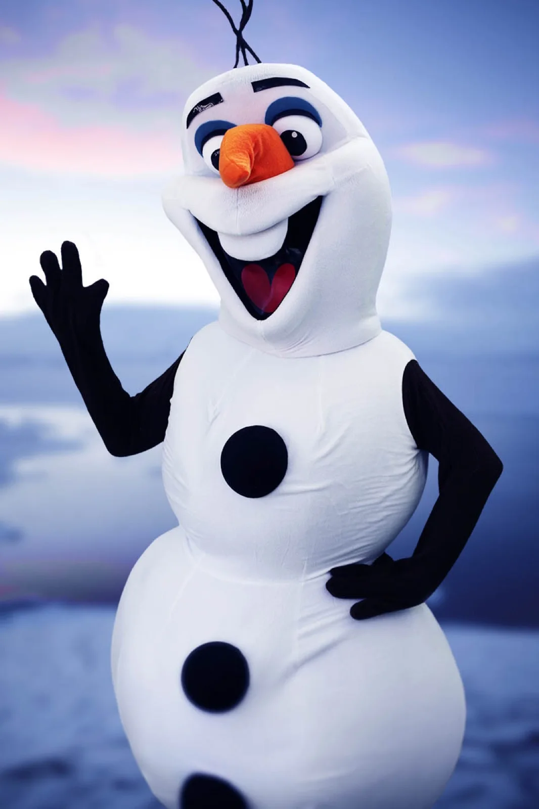 Snowman party character in Las Vegas